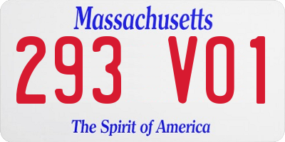 MA license plate 293VO1