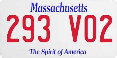MA license plate 293VO2