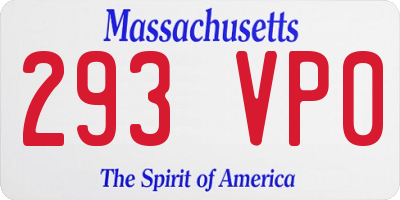 MA license plate 293VP0