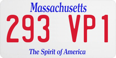 MA license plate 293VP1