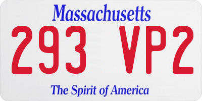 MA license plate 293VP2