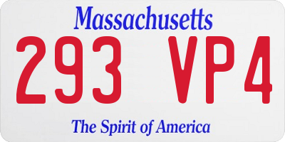 MA license plate 293VP4