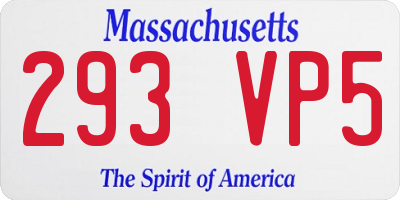 MA license plate 293VP5