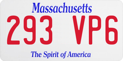MA license plate 293VP6