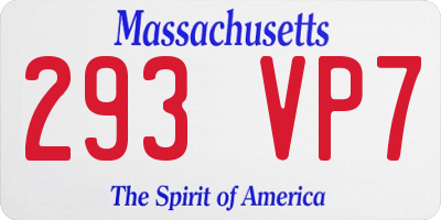 MA license plate 293VP7