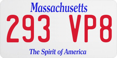 MA license plate 293VP8