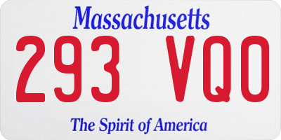 MA license plate 293VQ0