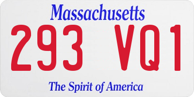 MA license plate 293VQ1