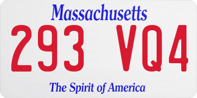 MA license plate 293VQ4
