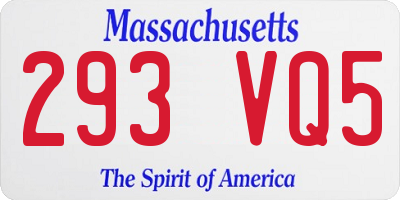 MA license plate 293VQ5