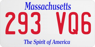 MA license plate 293VQ6