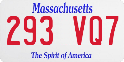 MA license plate 293VQ7