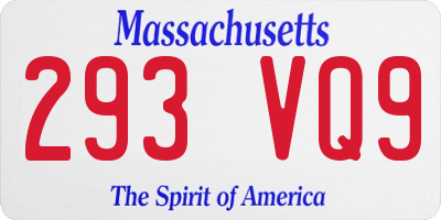 MA license plate 293VQ9