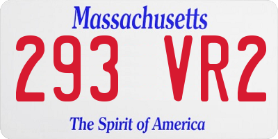 MA license plate 293VR2