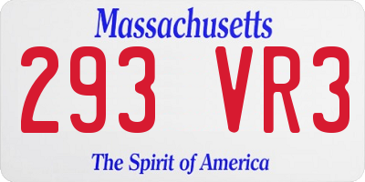MA license plate 293VR3