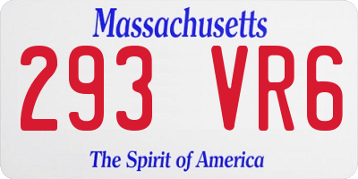 MA license plate 293VR6