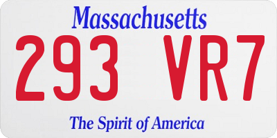 MA license plate 293VR7