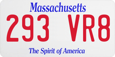 MA license plate 293VR8