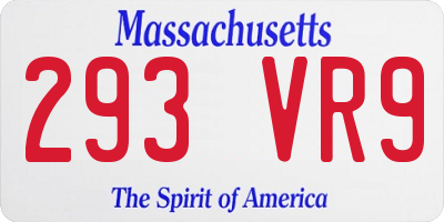 MA license plate 293VR9