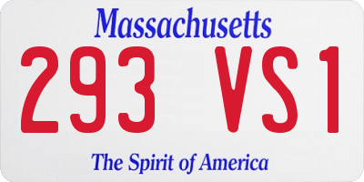 MA license plate 293VS1