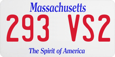 MA license plate 293VS2