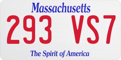 MA license plate 293VS7