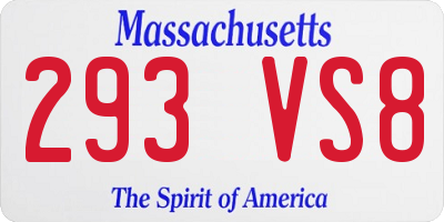 MA license plate 293VS8