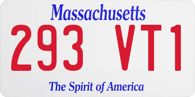 MA license plate 293VT1