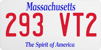 MA license plate 293VT2