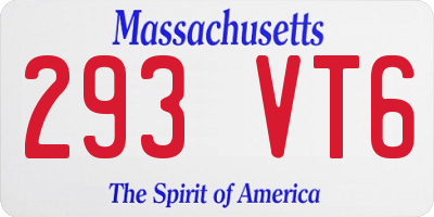 MA license plate 293VT6