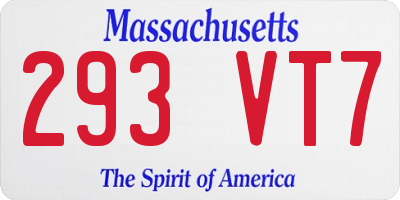 MA license plate 293VT7