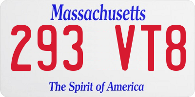 MA license plate 293VT8