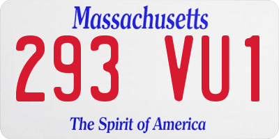 MA license plate 293VU1