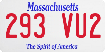 MA license plate 293VU2