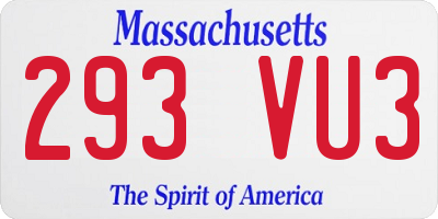 MA license plate 293VU3