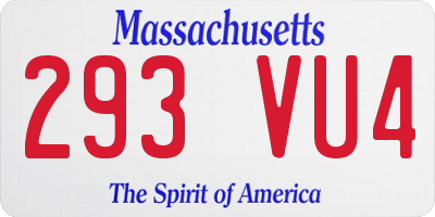 MA license plate 293VU4