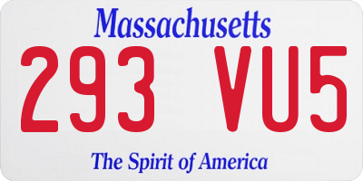 MA license plate 293VU5