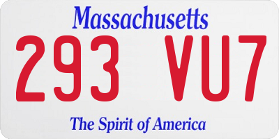 MA license plate 293VU7
