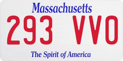 MA license plate 293VV0