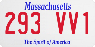 MA license plate 293VV1