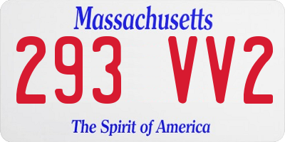 MA license plate 293VV2