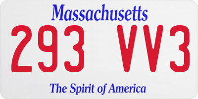 MA license plate 293VV3