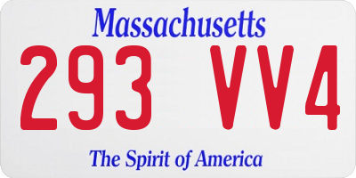 MA license plate 293VV4