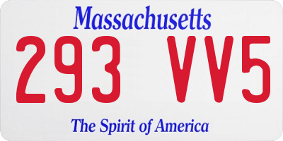 MA license plate 293VV5