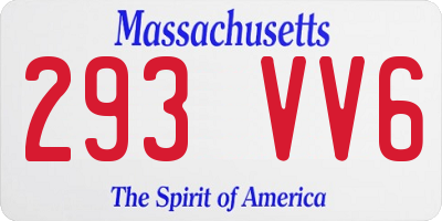 MA license plate 293VV6