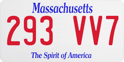 MA license plate 293VV7
