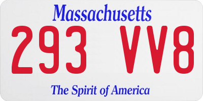 MA license plate 293VV8