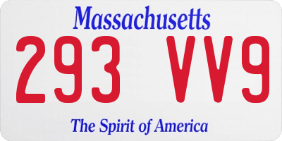 MA license plate 293VV9