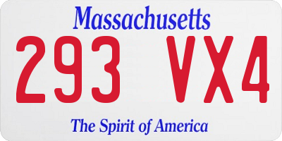 MA license plate 293VX4