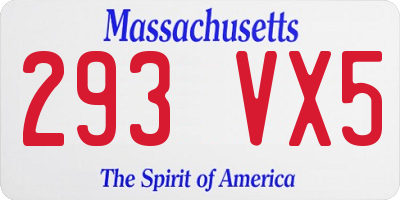 MA license plate 293VX5